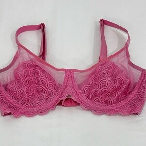 Pink HSIA 36D Lace Bra No Pads Triple back clasp